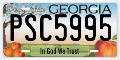 GA license plate PSC5995