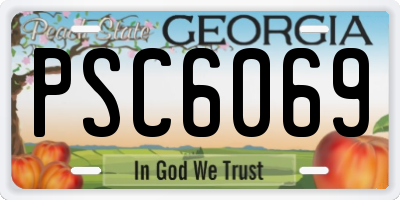 GA license plate PSC6069