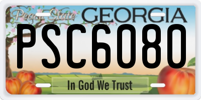 GA license plate PSC6080