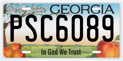 GA license plate PSC6089