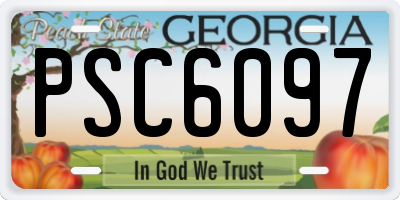 GA license plate PSC6097