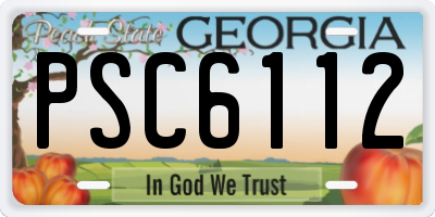 GA license plate PSC6112