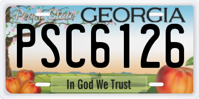 GA license plate PSC6126