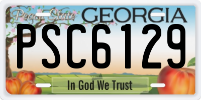 GA license plate PSC6129