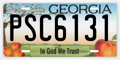 GA license plate PSC6131