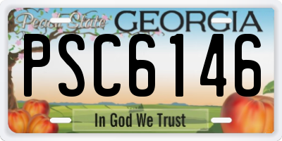 GA license plate PSC6146