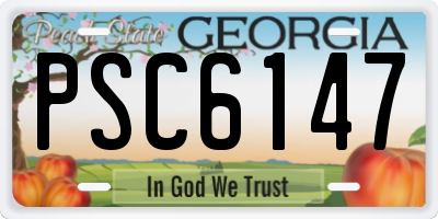 GA license plate PSC6147