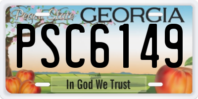 GA license plate PSC6149