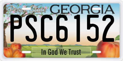 GA license plate PSC6152