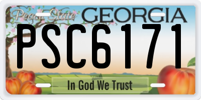 GA license plate PSC6171