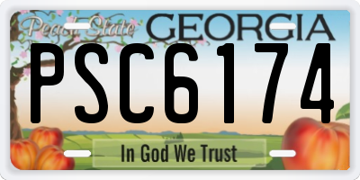 GA license plate PSC6174