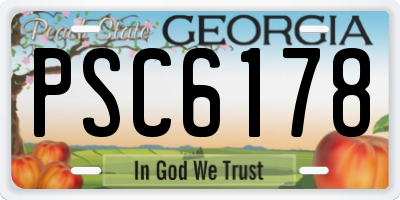 GA license plate PSC6178