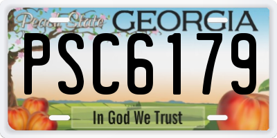 GA license plate PSC6179