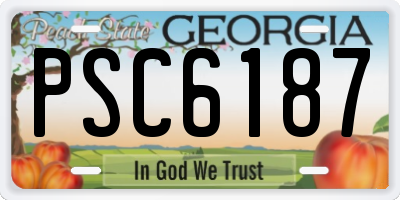 GA license plate PSC6187
