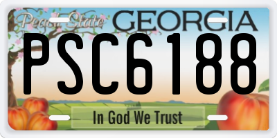 GA license plate PSC6188