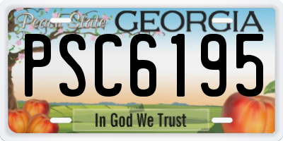 GA license plate PSC6195