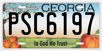 GA license plate PSC6197