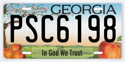 GA license plate PSC6198