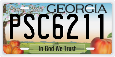 GA license plate PSC6211