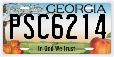 GA license plate PSC6214