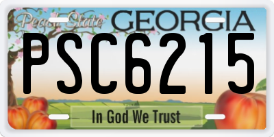 GA license plate PSC6215