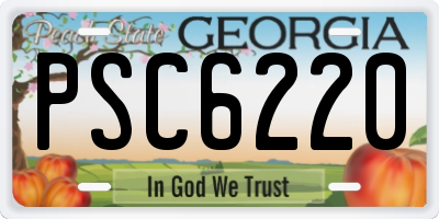 GA license plate PSC6220
