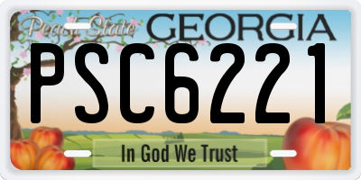 GA license plate PSC6221