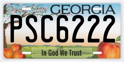 GA license plate PSC6222