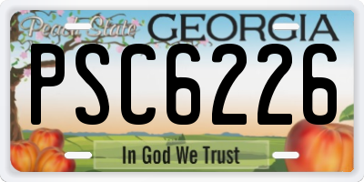 GA license plate PSC6226