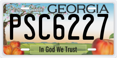 GA license plate PSC6227