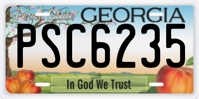GA license plate PSC6235