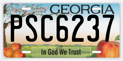 GA license plate PSC6237