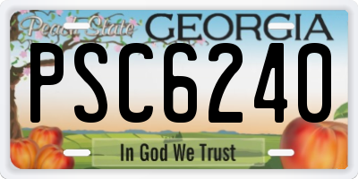 GA license plate PSC6240
