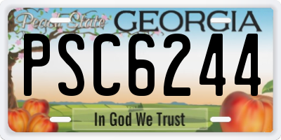 GA license plate PSC6244