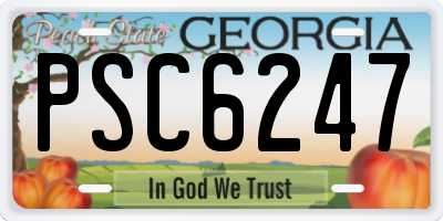 GA license plate PSC6247