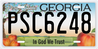 GA license plate PSC6248