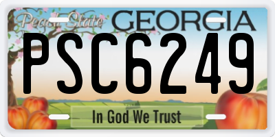 GA license plate PSC6249