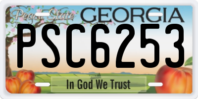 GA license plate PSC6253