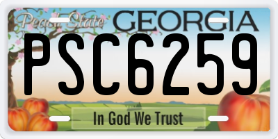 GA license plate PSC6259