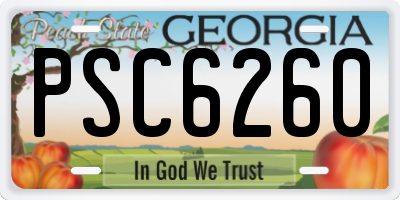 GA license plate PSC6260