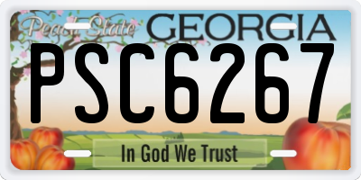 GA license plate PSC6267