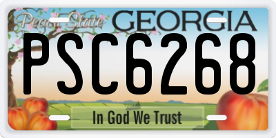 GA license plate PSC6268