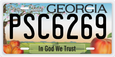 GA license plate PSC6269