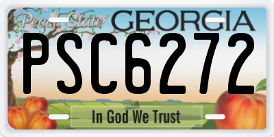 GA license plate PSC6272