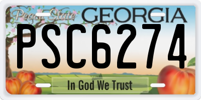 GA license plate PSC6274
