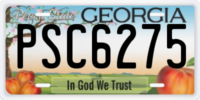GA license plate PSC6275