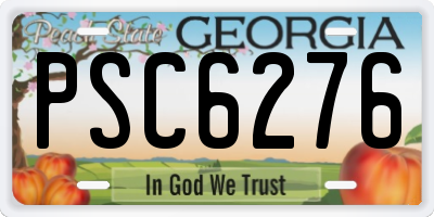 GA license plate PSC6276