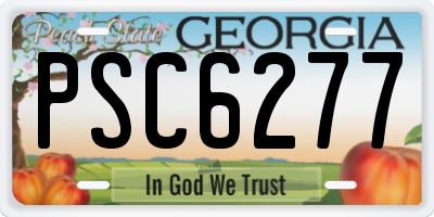 GA license plate PSC6277
