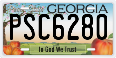 GA license plate PSC6280
