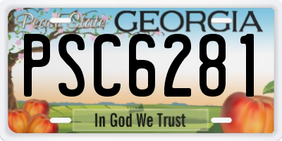 GA license plate PSC6281
